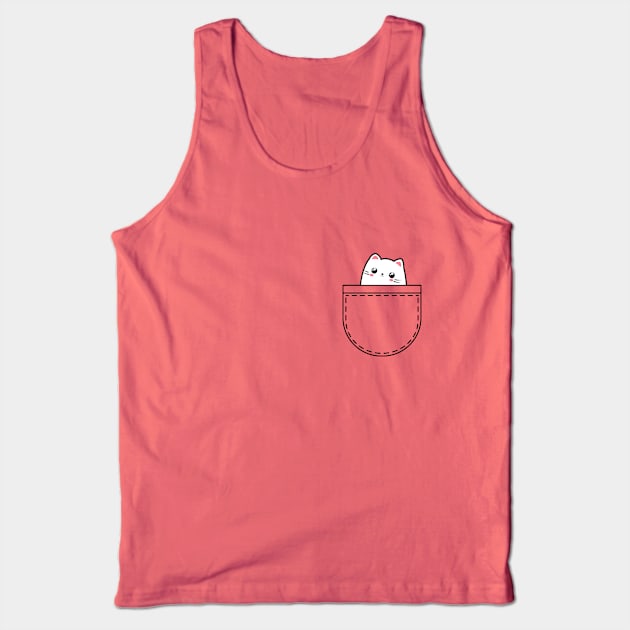 Kawaii cat in the pocket. Tank Top by CraftCloud